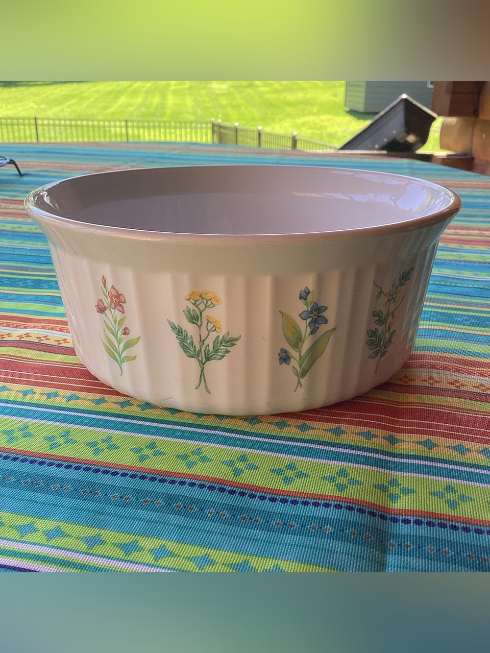 Corningware Casserole in My Garden Pattern - F-5-B - no lid